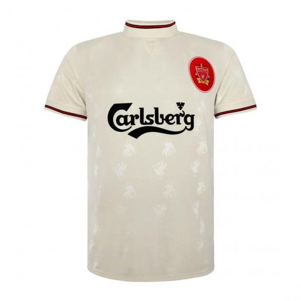 Camiseta segunda equipación vintage Liverpool FC 1996-97 Blanca 