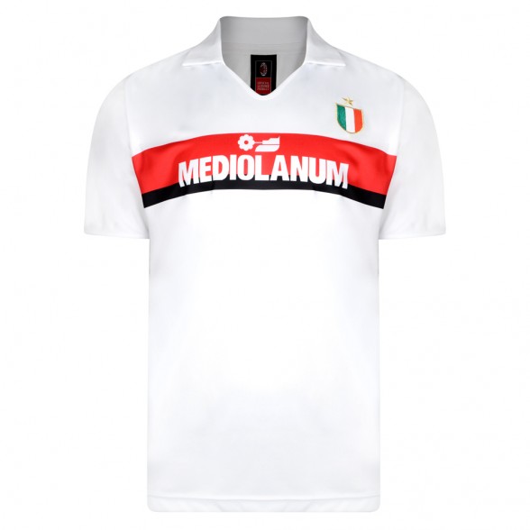 Camiseta retro Milan blanca Van Basten Gullit campeones 1989