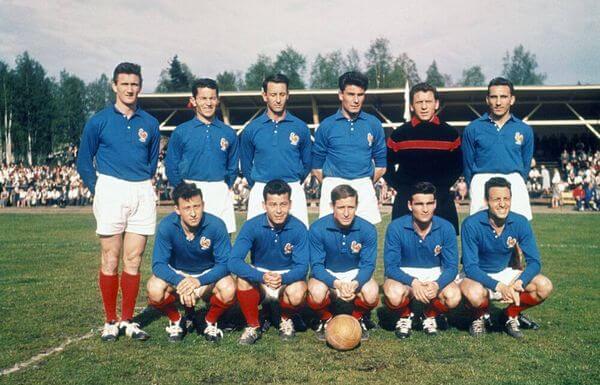 Sleccíon de Francia con la camiseta de 1958