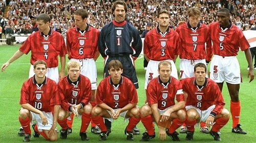 Inglaterra camiseta fútbol 1998 segunda equipación