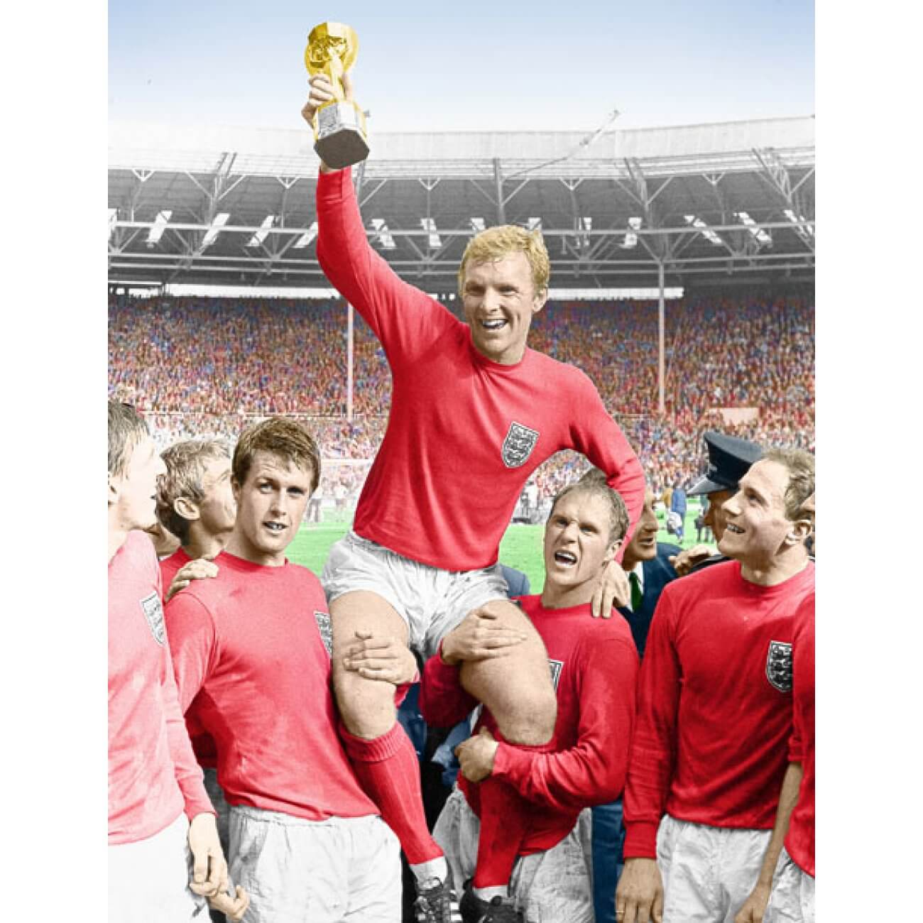 Bobby Moore con la Copa del Mundo de 1966 de la selección inglesa