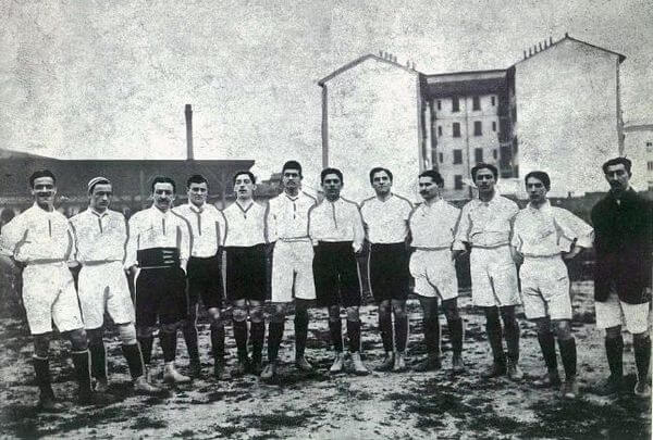 La primera selección italiana de fútbol en 1910